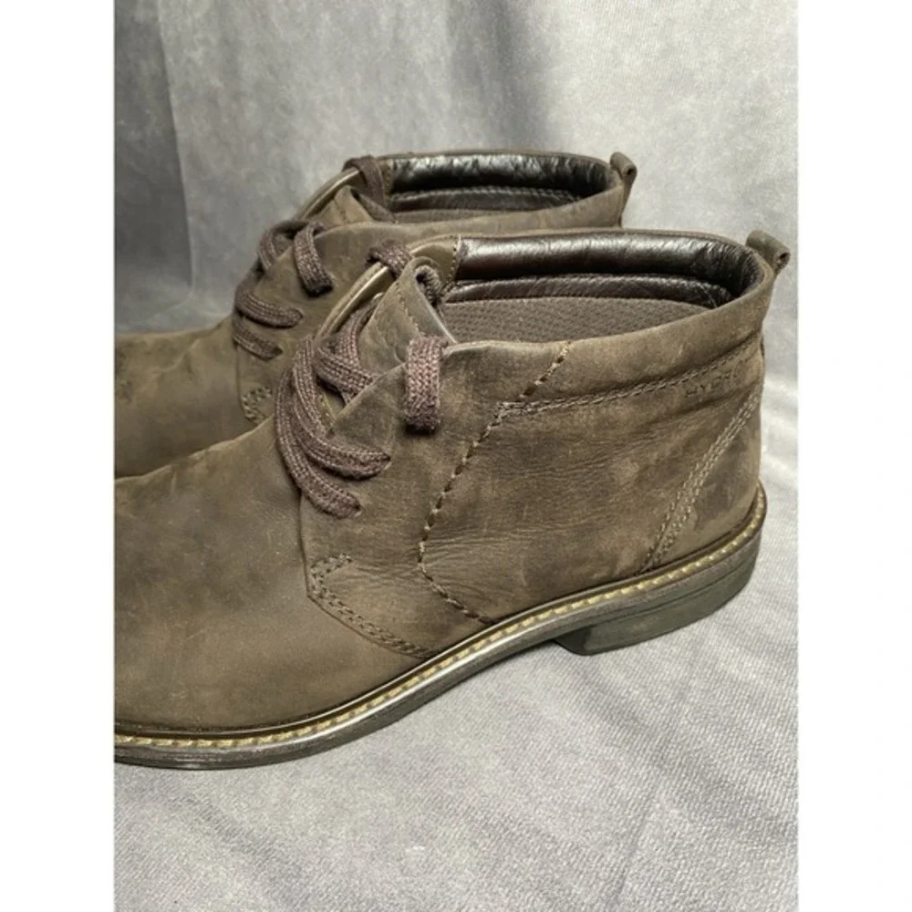 Hipster Waterproof ECCO Brown Leather Chukka Boots Mens Size 41 US Sz 7 Hydromax
